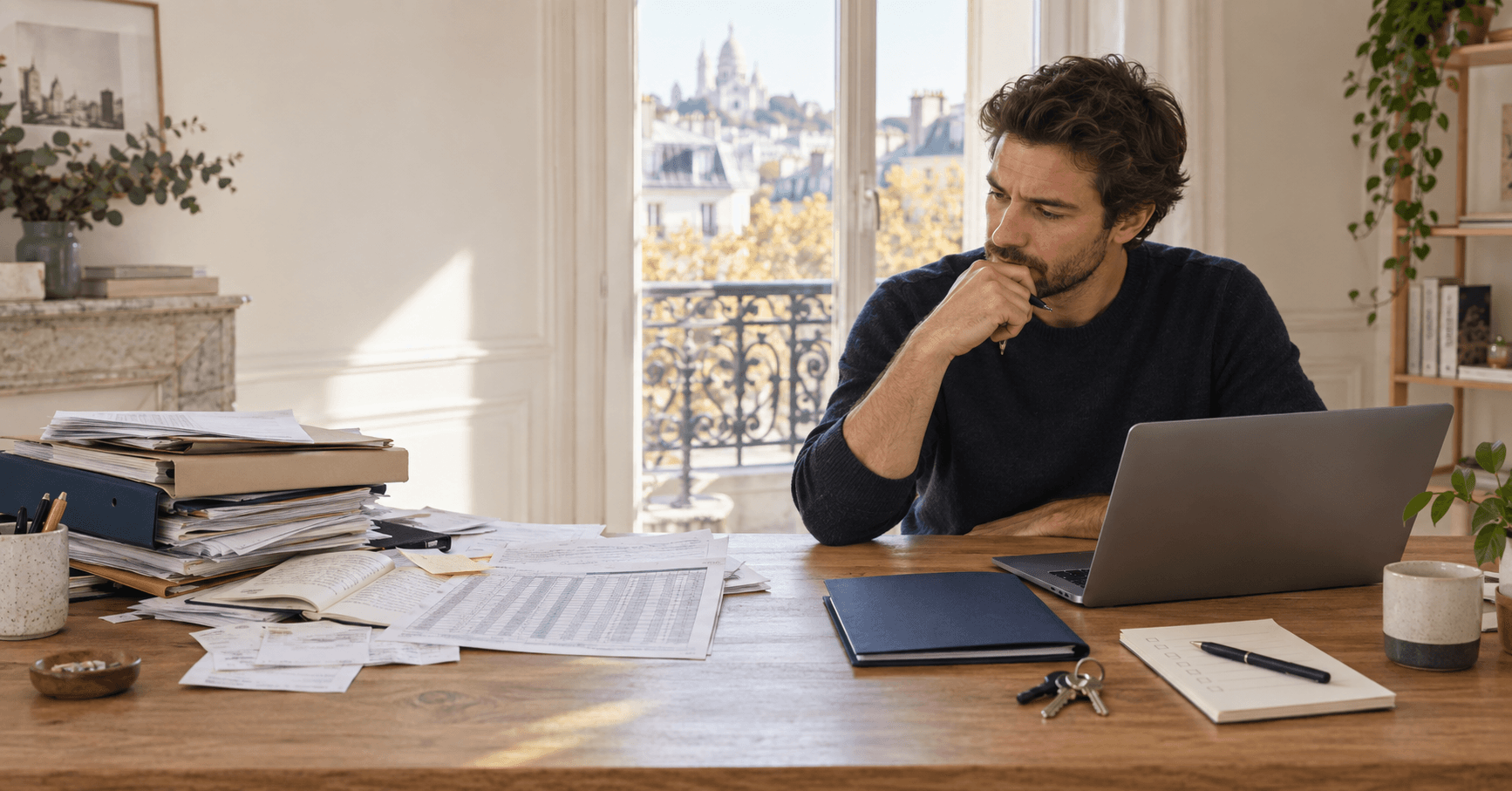 Propriétaire comparant un tableur et un logiciel de gestion locative