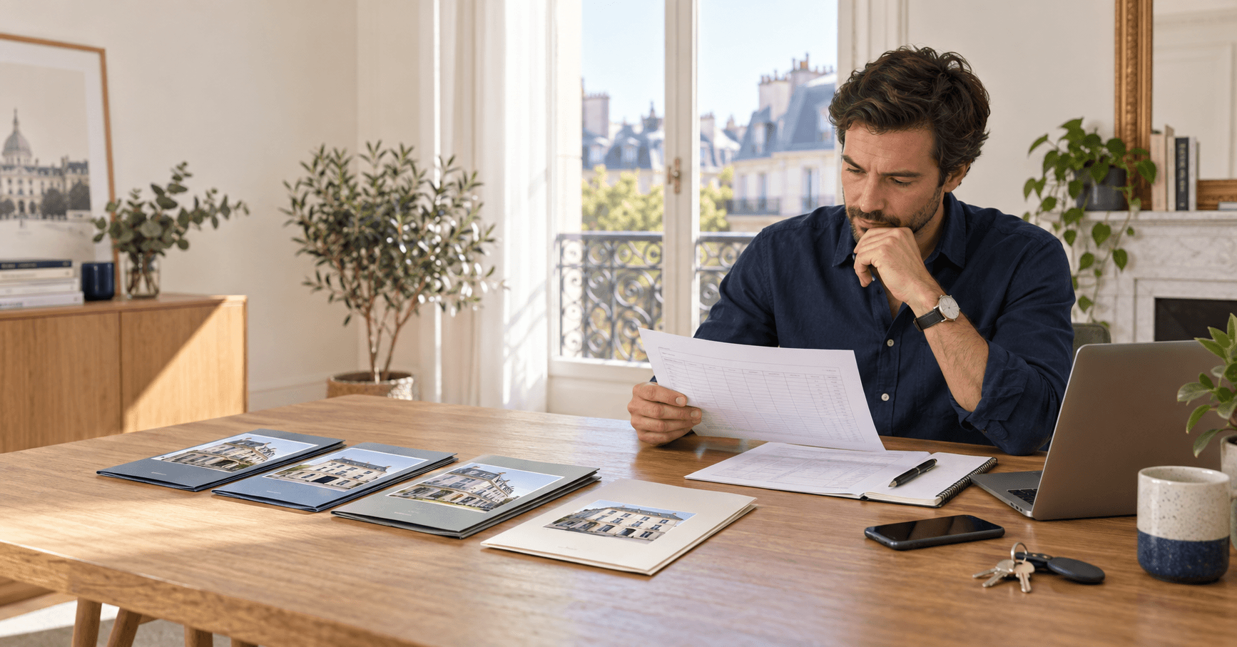 Bailleur consultant un tableau clair de suivi des loyers et des retards
