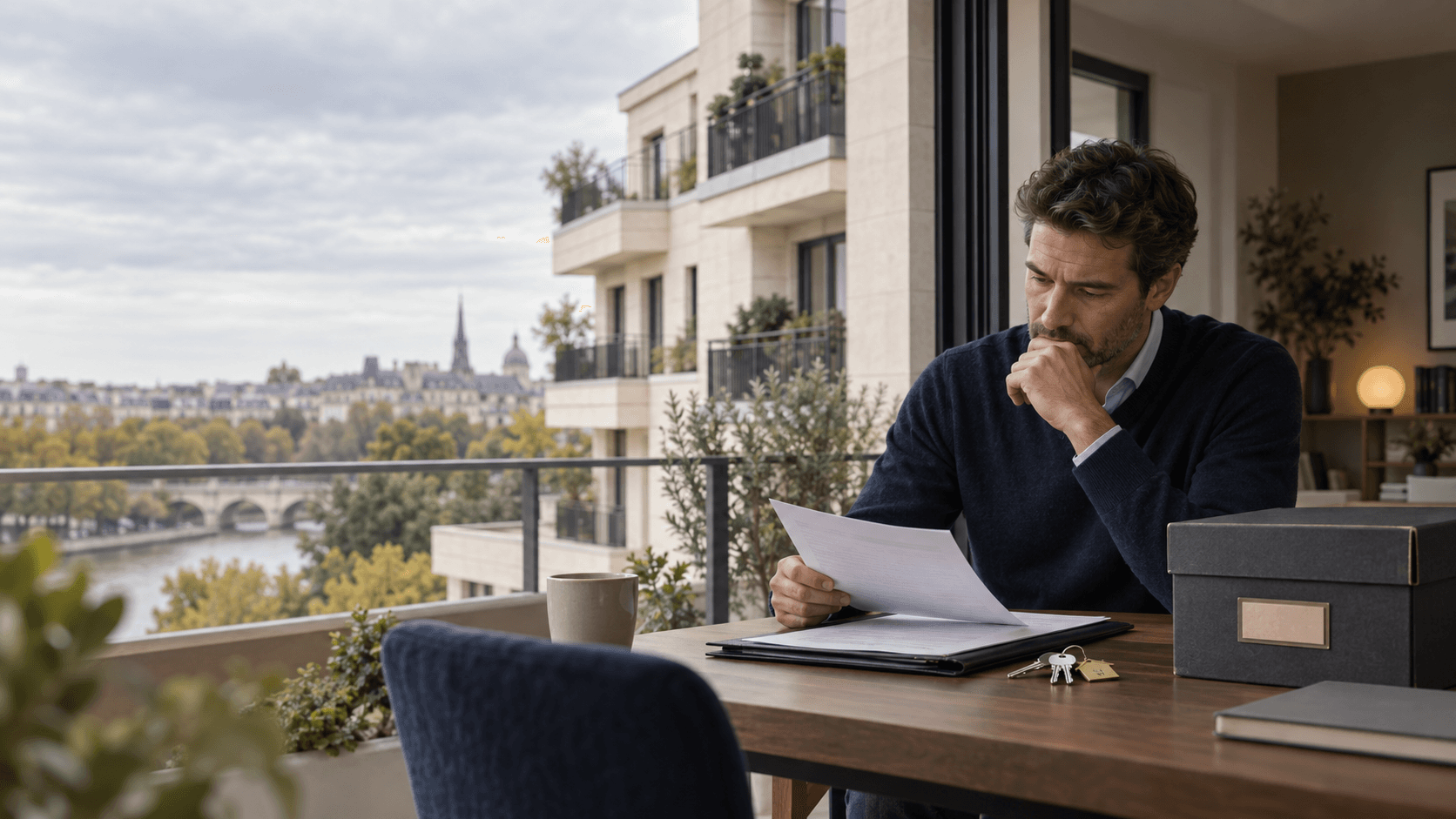 Investisseur relisant le dossier d’un appartement acquis sous le dispositif Pinel