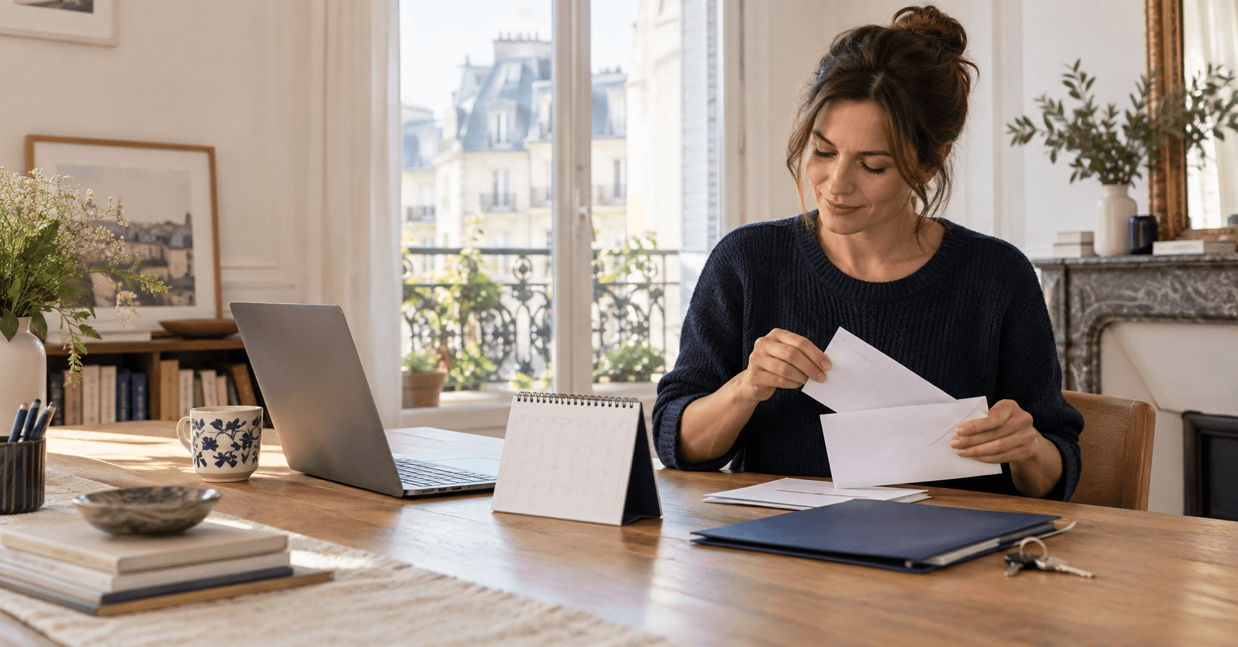 Propriétaire vérifiant un paiement avant d’envoyer une quittance de loyer